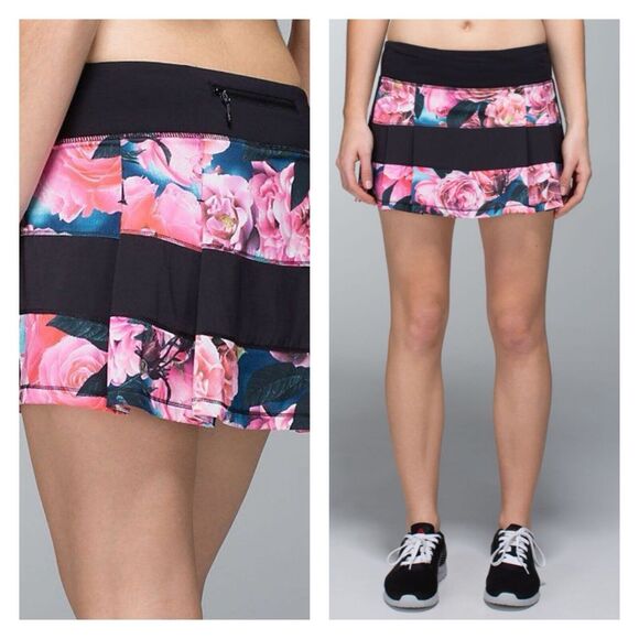 lululemon athletica Pants - Lululemon Women Pace Rival Skirt Skort Secret Garden Sz 6 Floral Pickleball Rare